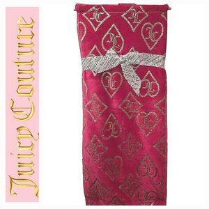 Juicy Couture Home Gold Foil JC Heart Oversized Plush Throw Blanket